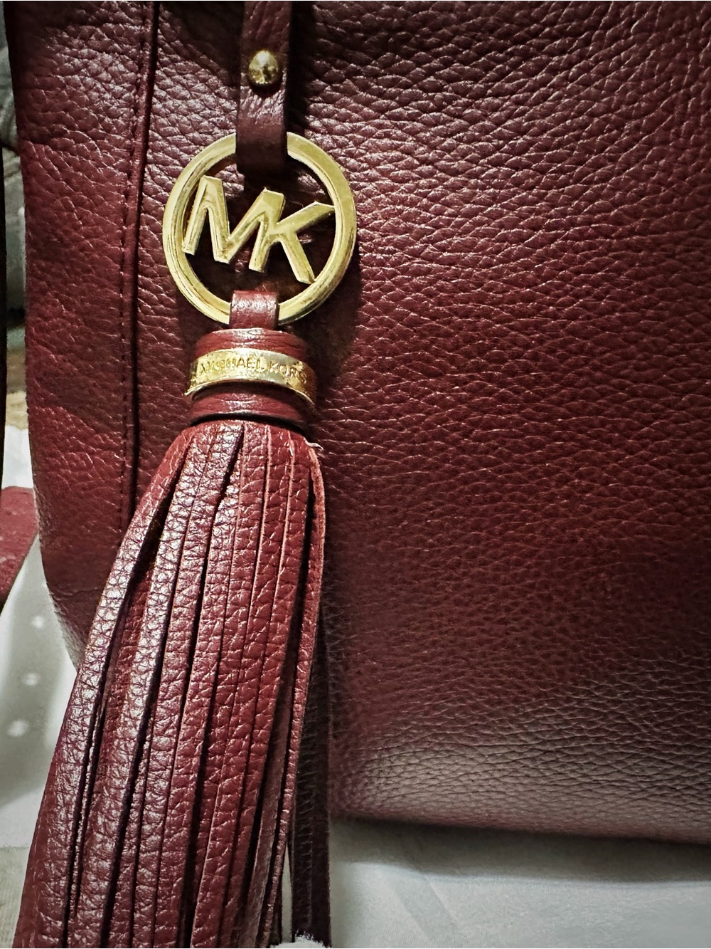 Vintage Michael Kors Burgundy Leather Crossbody Bag soft leather dark red - Picture 13 of 17